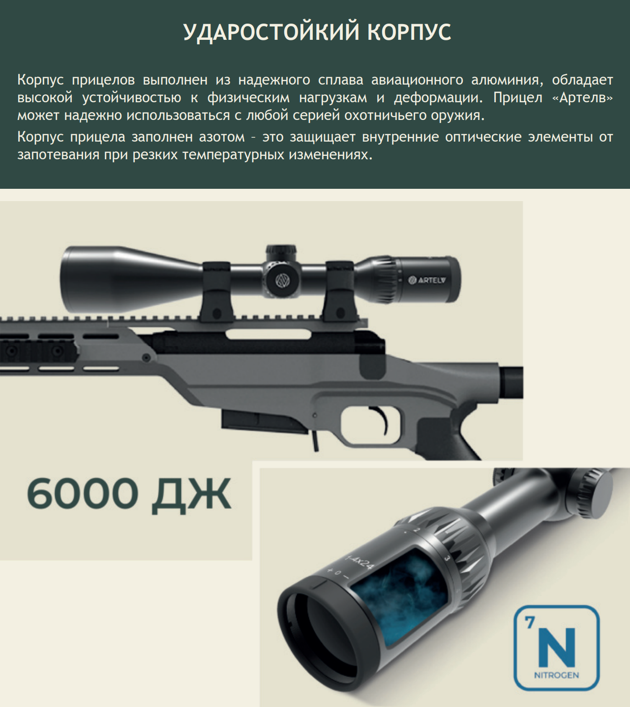 ударопрочность Artelv CRS 1-6x28 FFP