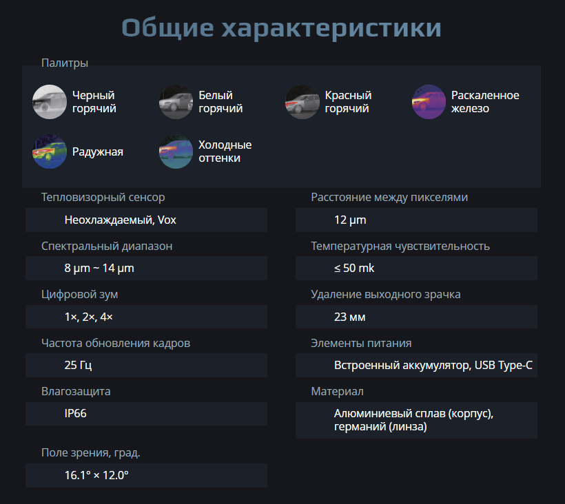 характеристики монокуляров Arkon OVis 2 SM10