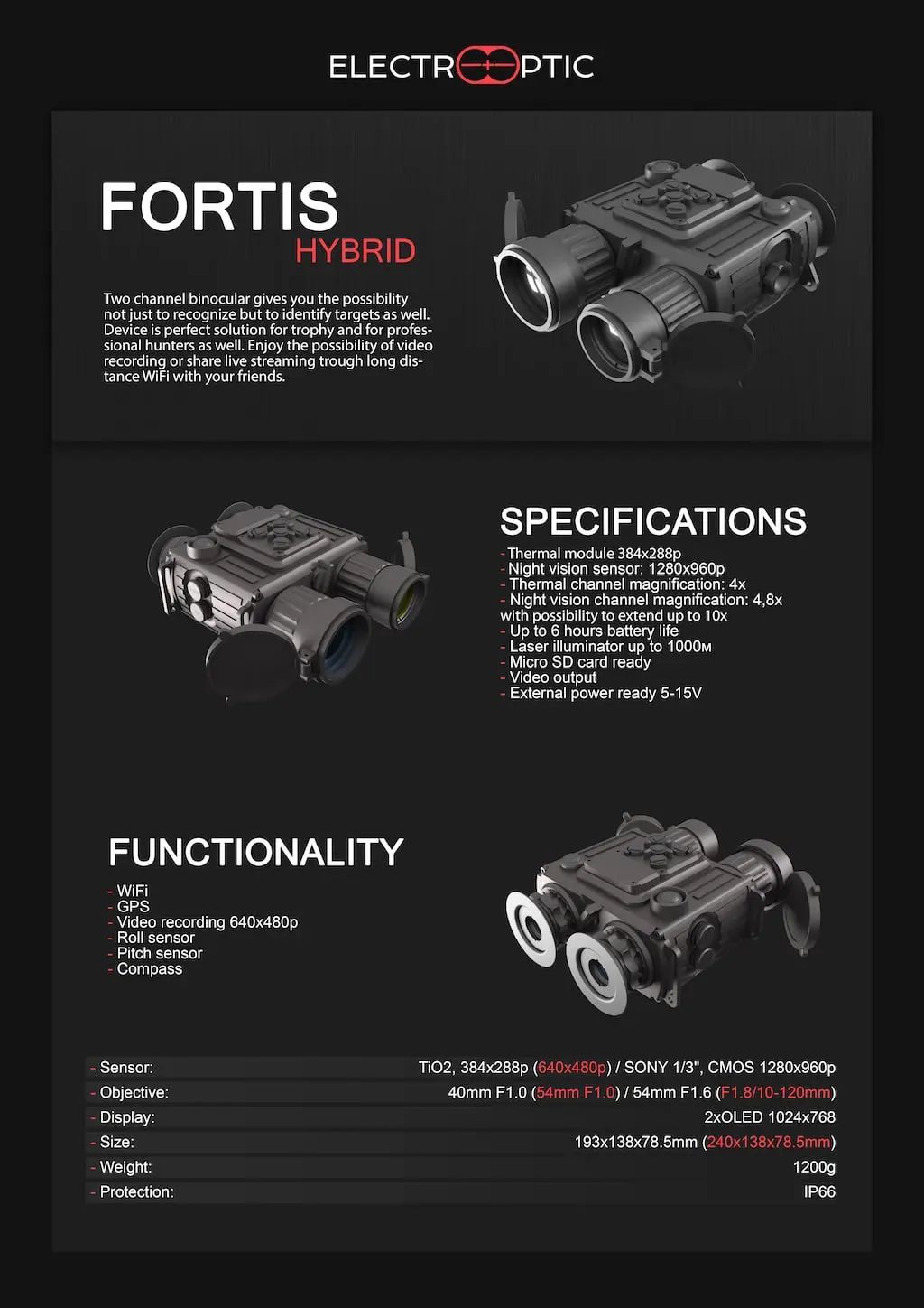 бинокль Fortis Hybrid Vario