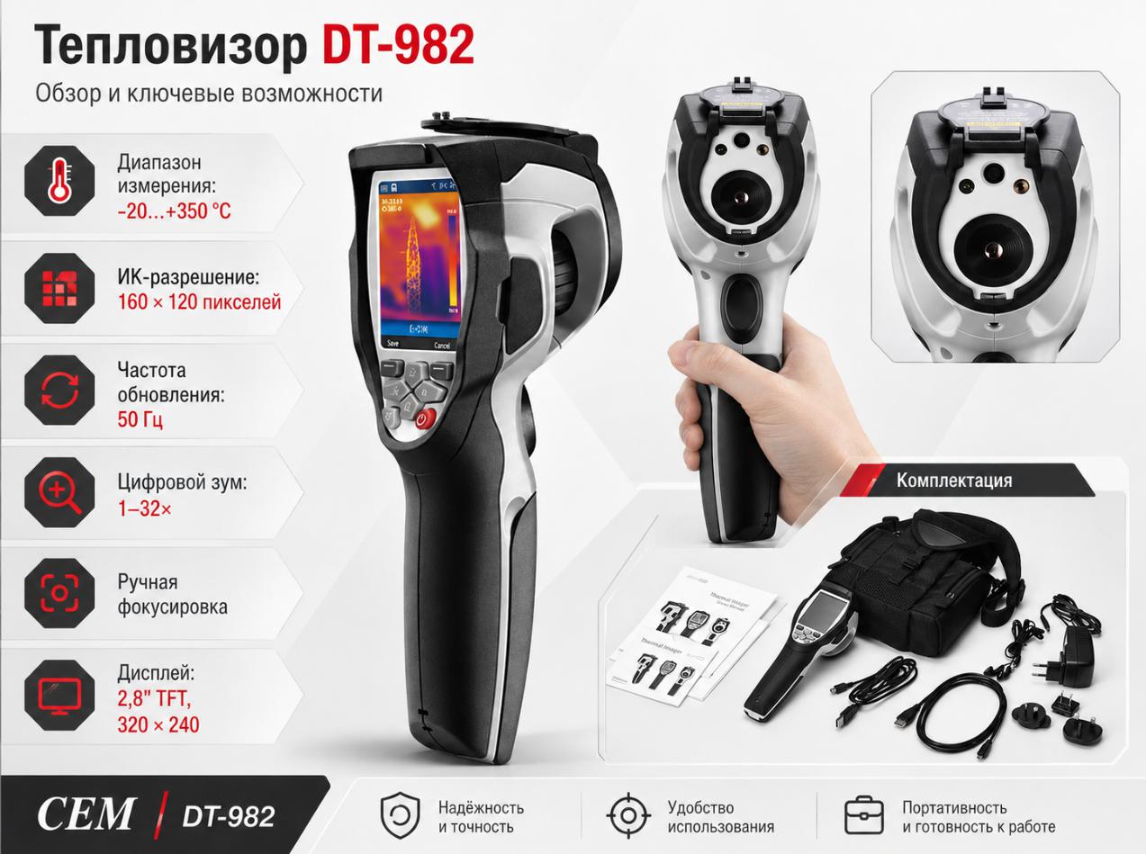 компактный тепловизор модель CEM DT-982