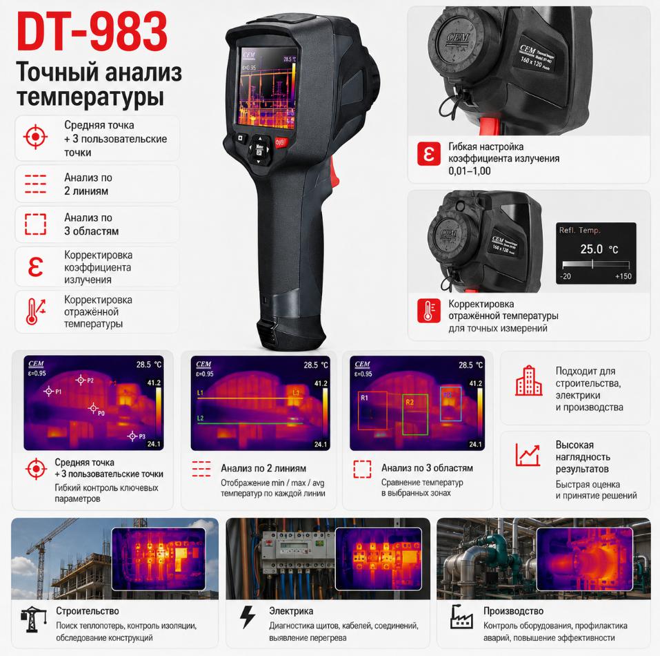 компактный тепловизор CEM DT-983
