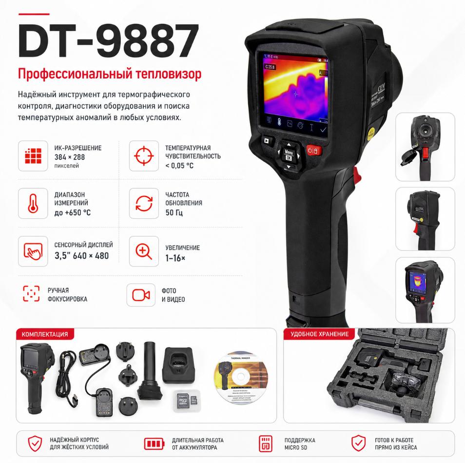 компактный тепловизор модель CEM DT-9887