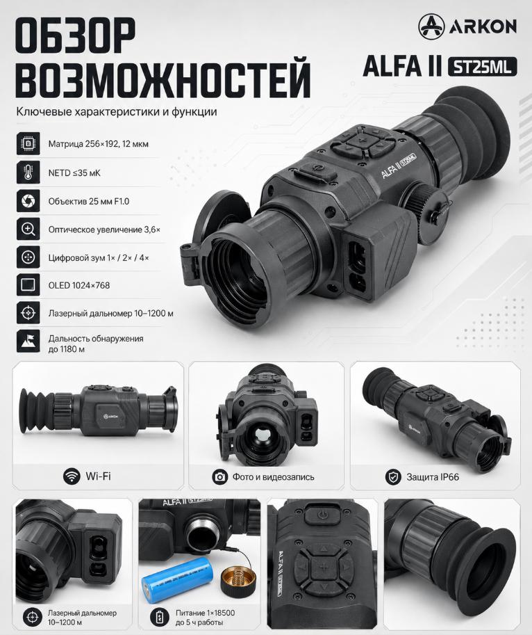 тепловизионный прицел модель Arkon Alfa II ST25ML